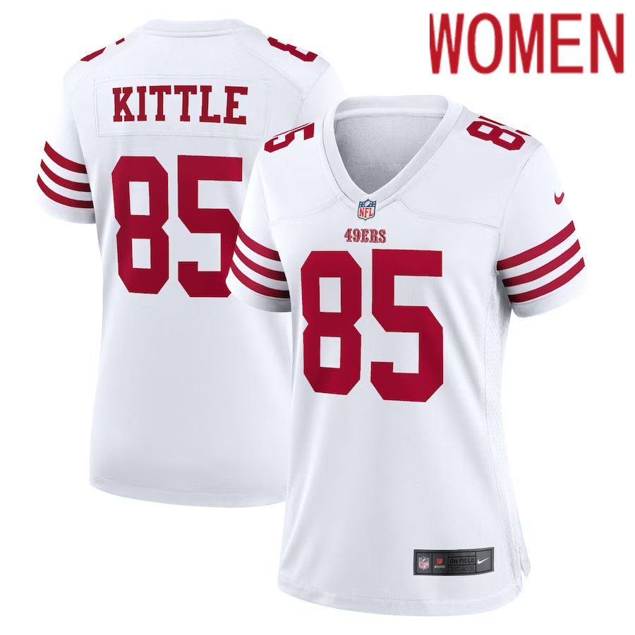 Women San Francisco 49ers #85 George Kittle Nike White Game Player NFL Jersey